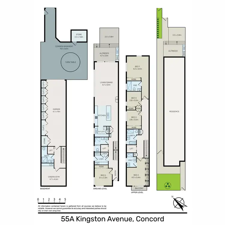 Floorplan of Homely semi-detached listing, 55A Kingston Avenue, Concord NSW 2137