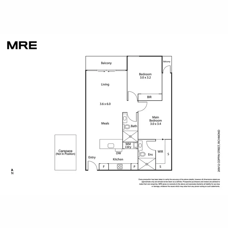 Floorplan of Homely apartment listing, 209/12 Coppin Street, Richmond VIC 3121