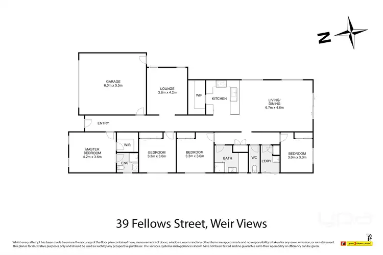 Floorplan of Homely house listing, 39 Fellows Street, Weir Views VIC 3338