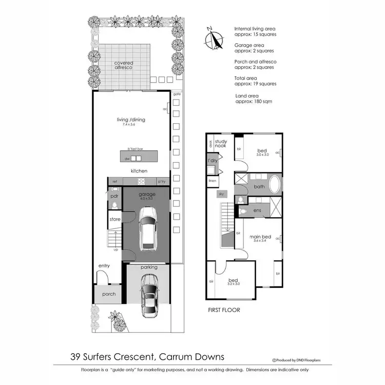 Floorplan of Homely townhouse listing, 39 Surfers Crescent, Carrum Downs VIC 3201