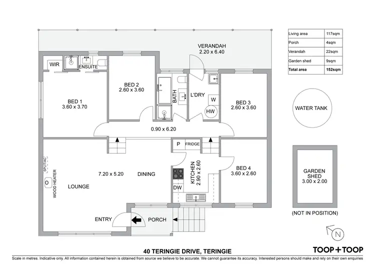 Floorplan of Homely house listing, 40 Teringie Drive, Teringie SA 5072