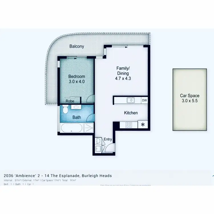 Floorplan of Homely unit listing, 2036/2-14 The Esplanade, Burleigh Heads QLD 4220