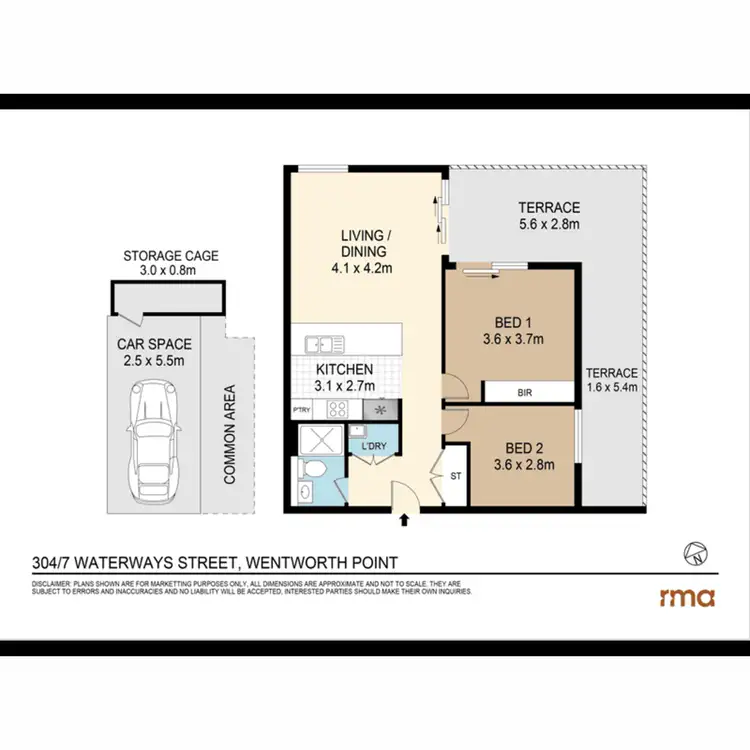 Floorplan of Homely apartment listing, 304/7 Waterways Street, Wentworth Point NSW 2127