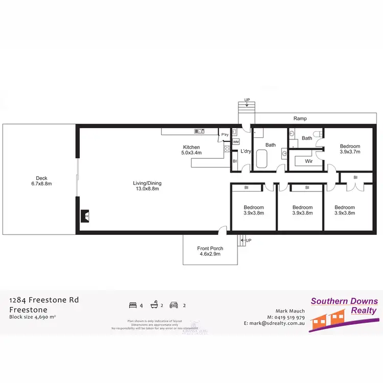 Floorplan of Homely rural property listing, 1284 Freestone Road, Freestone QLD 4370