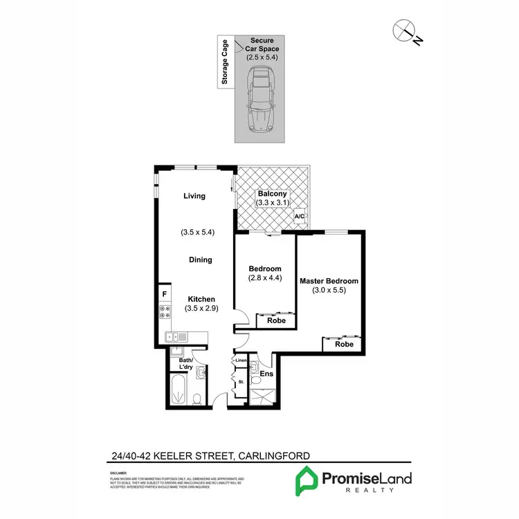 Floorplan of Homely apartment listing, 24/40-42 Keeler Street, Carlingford NSW 2118