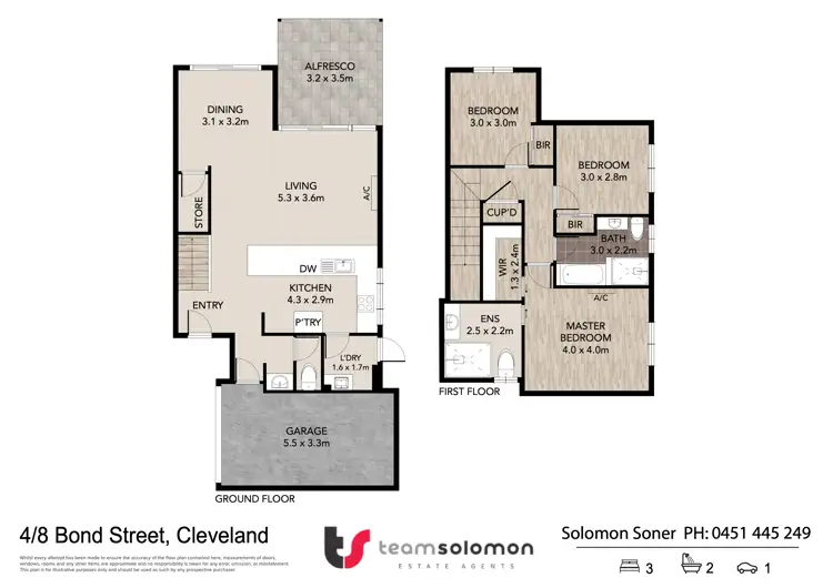 Floorplan of Homely townhouse listing, 4/8 Bond Street, Cleveland QLD 4163