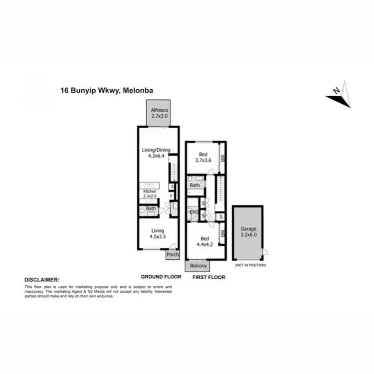 Floorplan of Homely townhouse listing, 16 Bunyip Walkway, Marsden Park NSW 2765