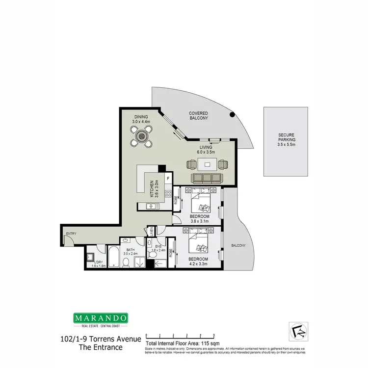 Floorplan of Homely apartment listing, 102/1-9 Torrens Avenue, The Entrance NSW 2261