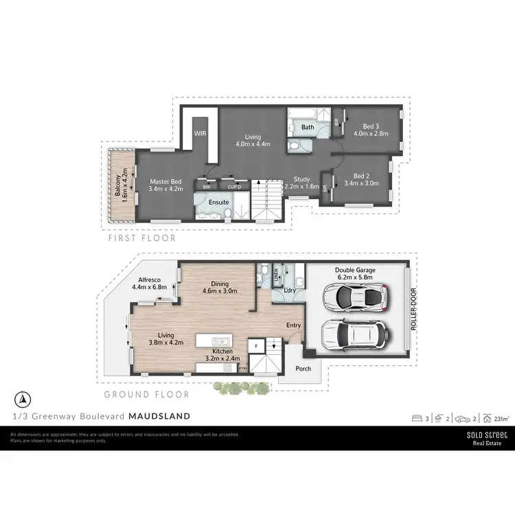 Floorplan of Homely semi-detached listing, 1/3 Greenway Boulevard, Maudsland QLD 4210