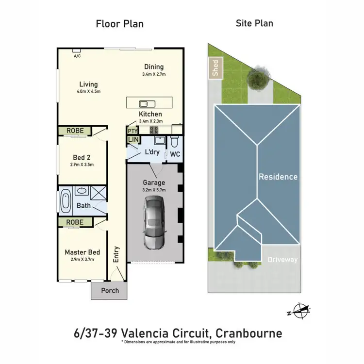 Floorplan of Homely unit listing, 6/37-39 Valencia Circuit, Cranbourne VIC 3977