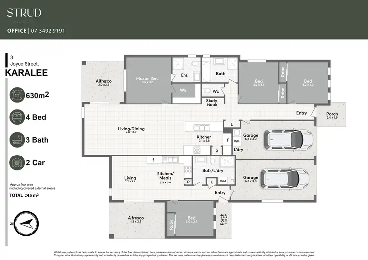 Floorplan of Homely semi-detached listing, 3 Joyce Street, Karalee QLD 4306