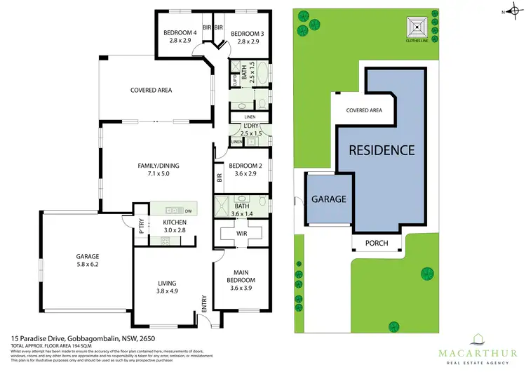 Floorplan of Homely house listing, 15 Paradise Drive, Gobbagombalin NSW 2650