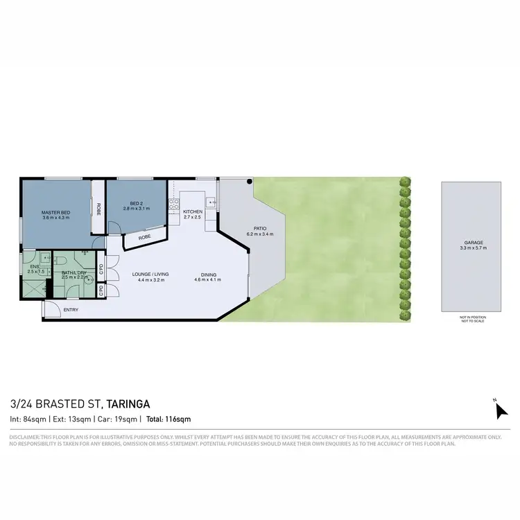 Floorplan of Homely apartment listing, 3/24 Brasted Street, Taringa QLD 4068