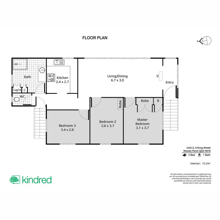 Floorplan of Homely flat listing, 2/4 King Street, Woody Point QLD 4019