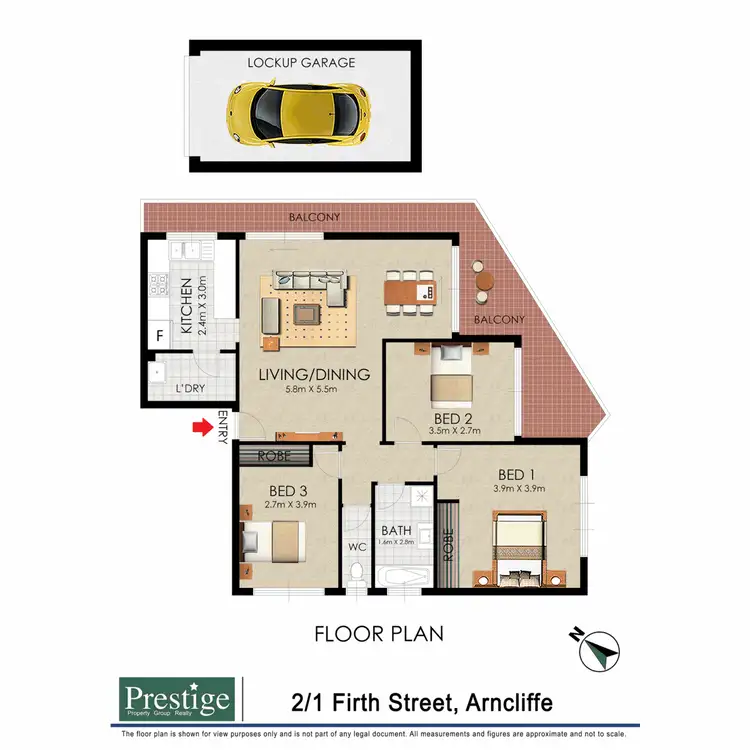 Floorplan of Homely apartment listing, 2/1 Firth Street, Arncliffe NSW 2205