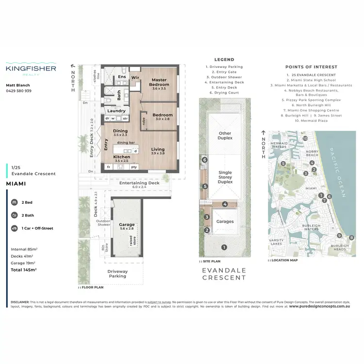 Floorplan of Homely semi-detached listing, 1/25 Evandale Crescent, Miami QLD 4220