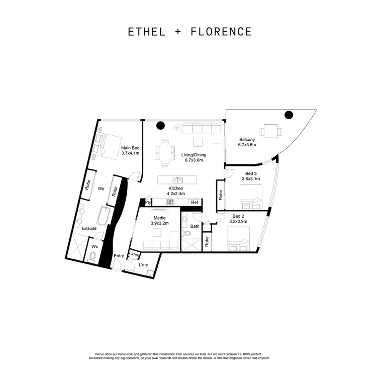 Floorplan of Homely apartment listing, 20606/37D Harbour Road, Hamilton QLD 4007