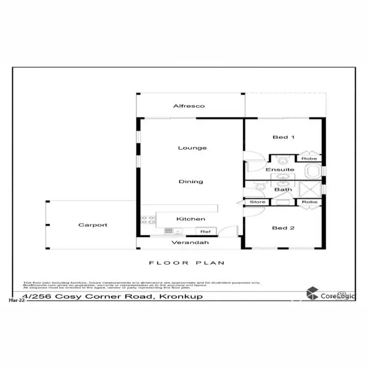Floorplan of Homely serviced apartment listing, 4/256 Cosy Corner Road, Albany WA 6330
