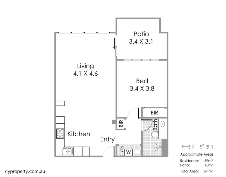 Floorplan of Homely apartment listing, 85/51 Beach Street, Fremantle WA 6160