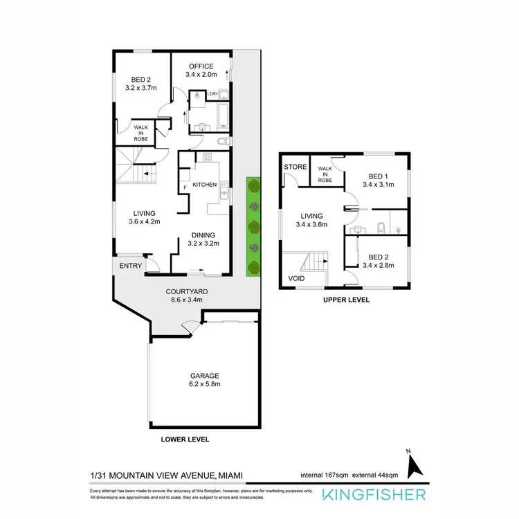Floorplan of Homely semi-detached listing, 1/31 Mountain View Avenue, Miami QLD 4220
