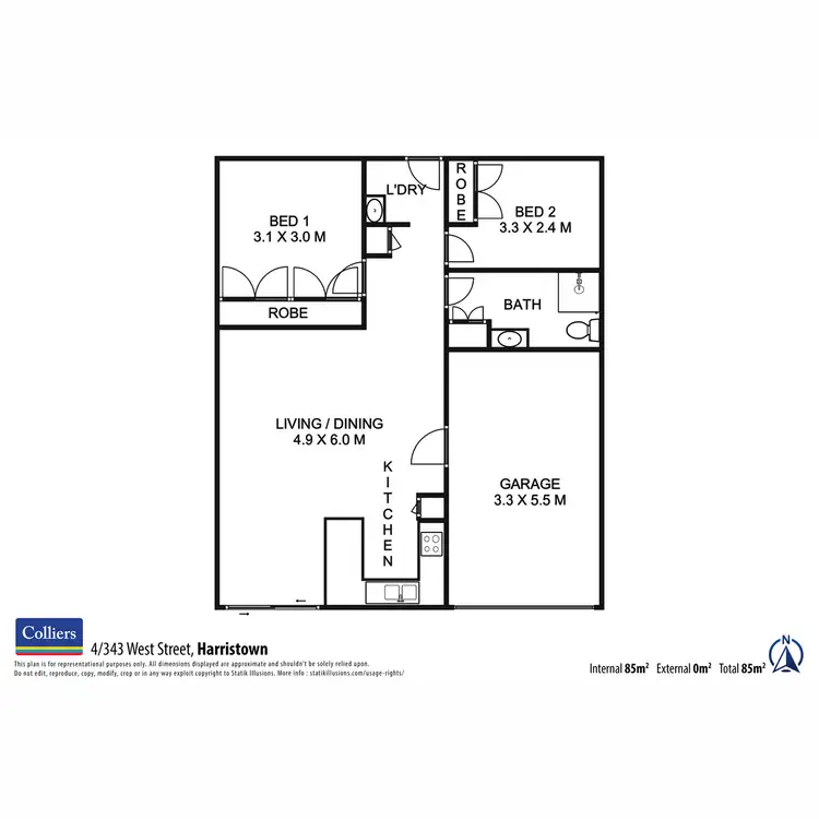 Floorplan of Homely unit listing, 4/343 West Street, Harristown QLD 4350
