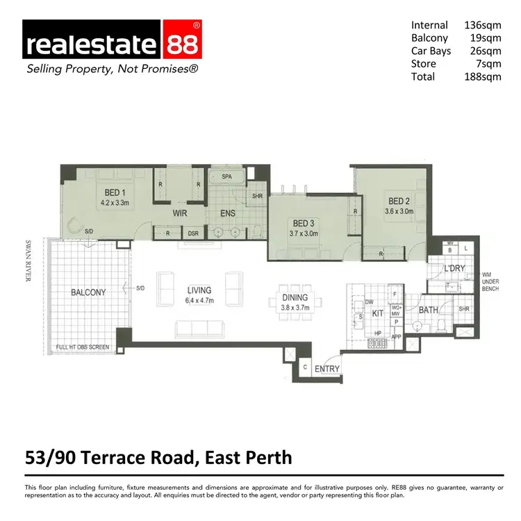 Floorplan of Homely apartment listing, 53/90 Terrace Road, East Perth WA 6004