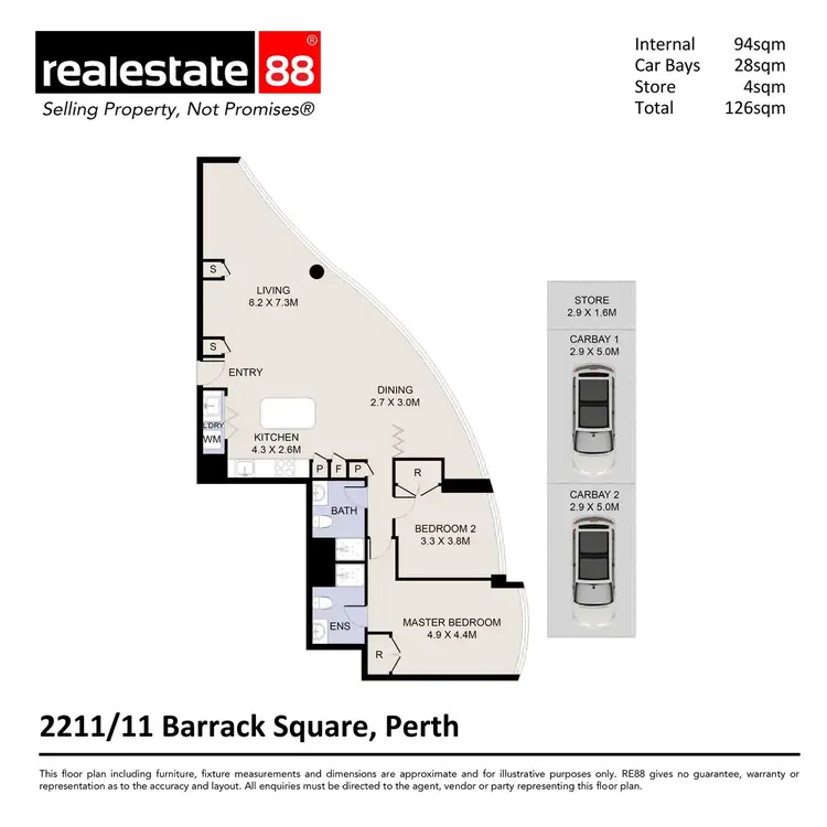 Floorplan of Homely apartment listing, 2211/11 Barrack Square, Perth WA 6000