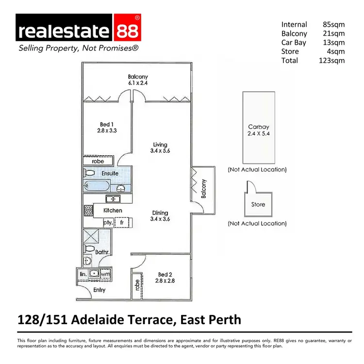 Floorplan of Homely apartment listing, 128/149-151 Adelaide Terrace, East Perth WA 6004
