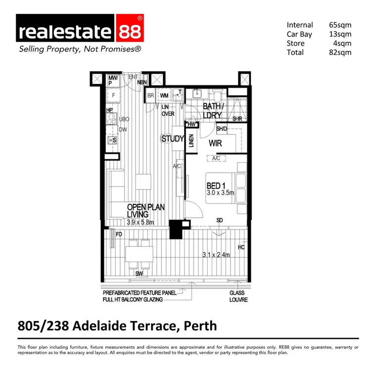 Floorplan of Homely apartment listing, 805/238 Adelaide Terrace, Perth WA 6000