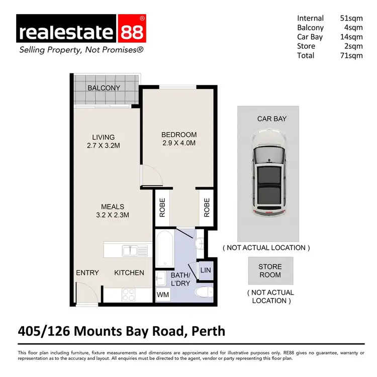 Floorplan of Homely apartment listing, 405/126 Mounts Bay Road, Perth WA 6000