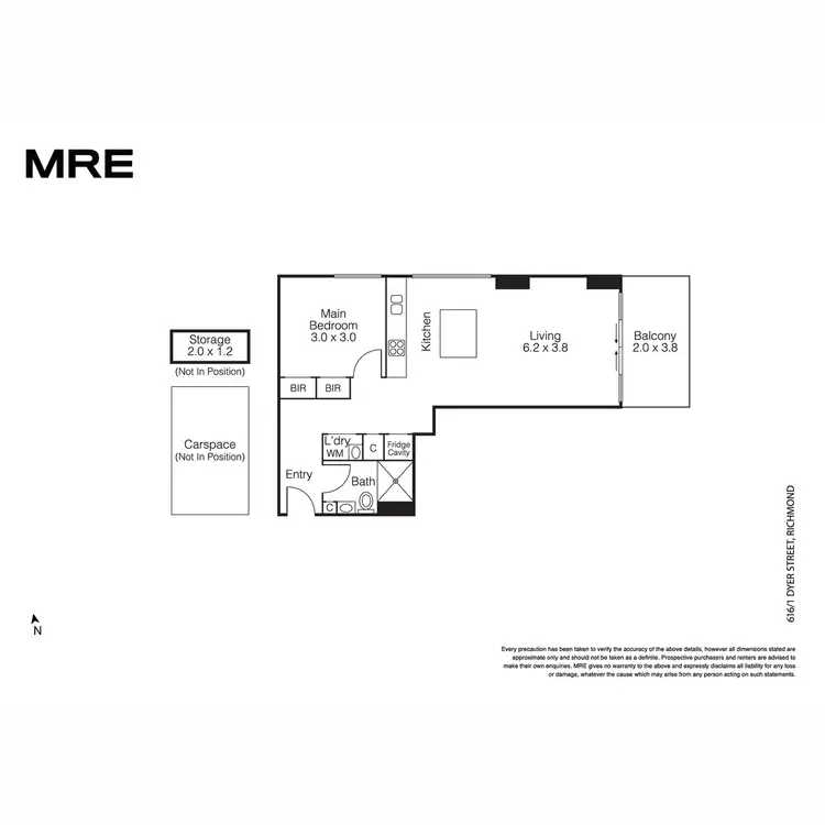 Floorplan of Homely apartment listing, 616/1 Dyer Street, Richmond VIC 3121