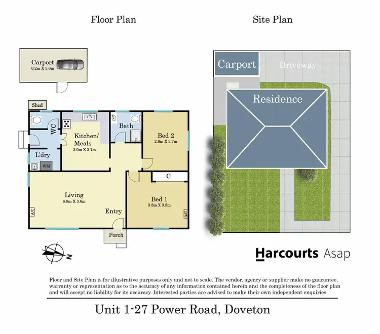 Floorplan of Homely unit listing, 1/27 Power Road, Doveton VIC 3177