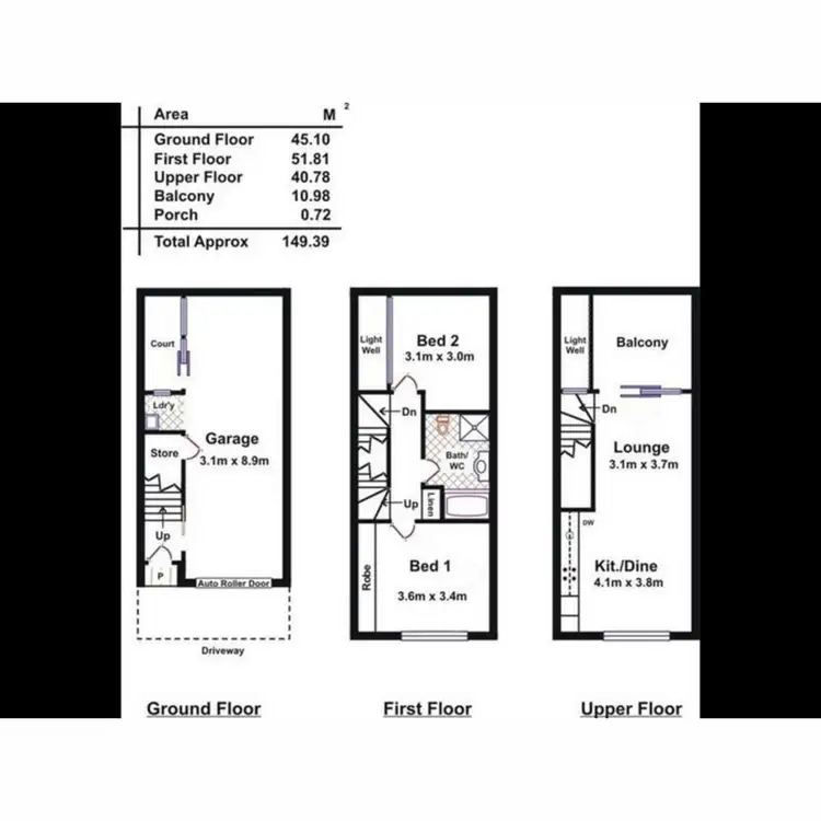 Floorplan of Homely townhouse listing, 1/172 Wakefield Street, Adelaide SA 5000