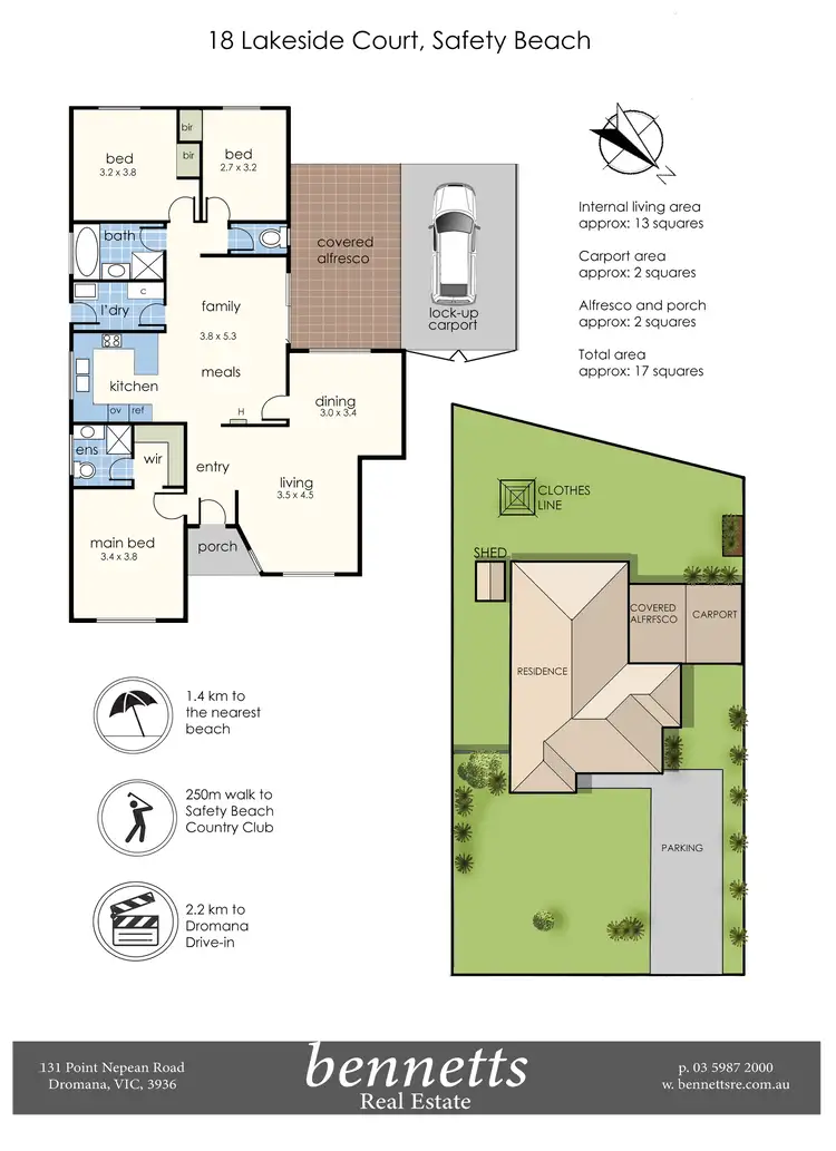 Floorplan of Homely house listing, 18 Lakeside Court, Safety Beach VIC 3936