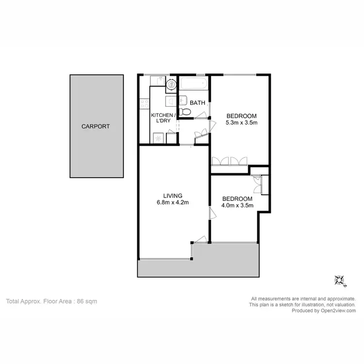 Floorplan of Homely unit listing, 2/409 Sandy Bay Road, Sandy Bay TAS 7005
