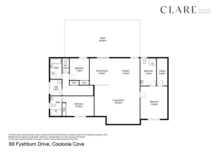 Floorplan of Homely house listing, 69 Fyshburn Drive, Cooloola Cove QLD 4580