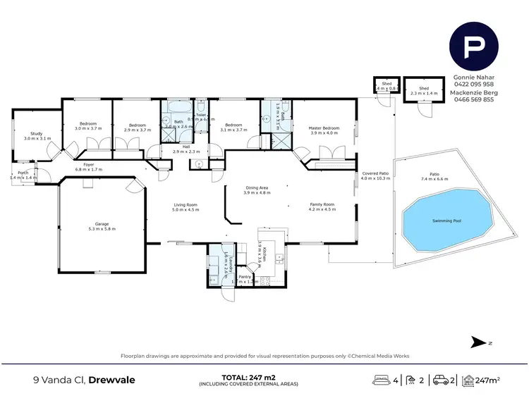 Floorplan of Homely house listing, 9 Vanda Close, Drewvale QLD 4116