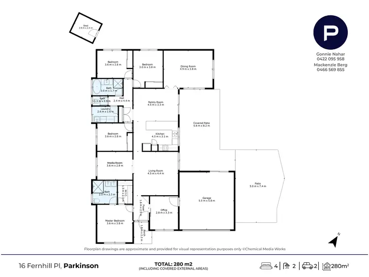 Floorplan of Homely house listing, 16 Fernhill Place, Parkinson QLD 4115