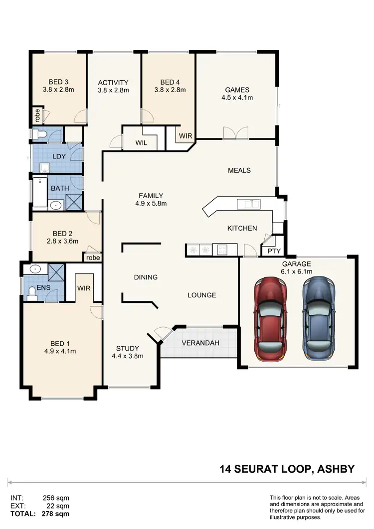 Floorplan of Homely house listing, 14 Seurat Loop, Ashby WA 6065