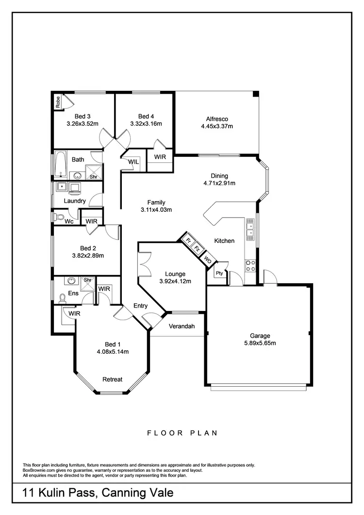 Floorplan of Homely house listing, 11 Kulin Pass, Canning Vale WA 6155