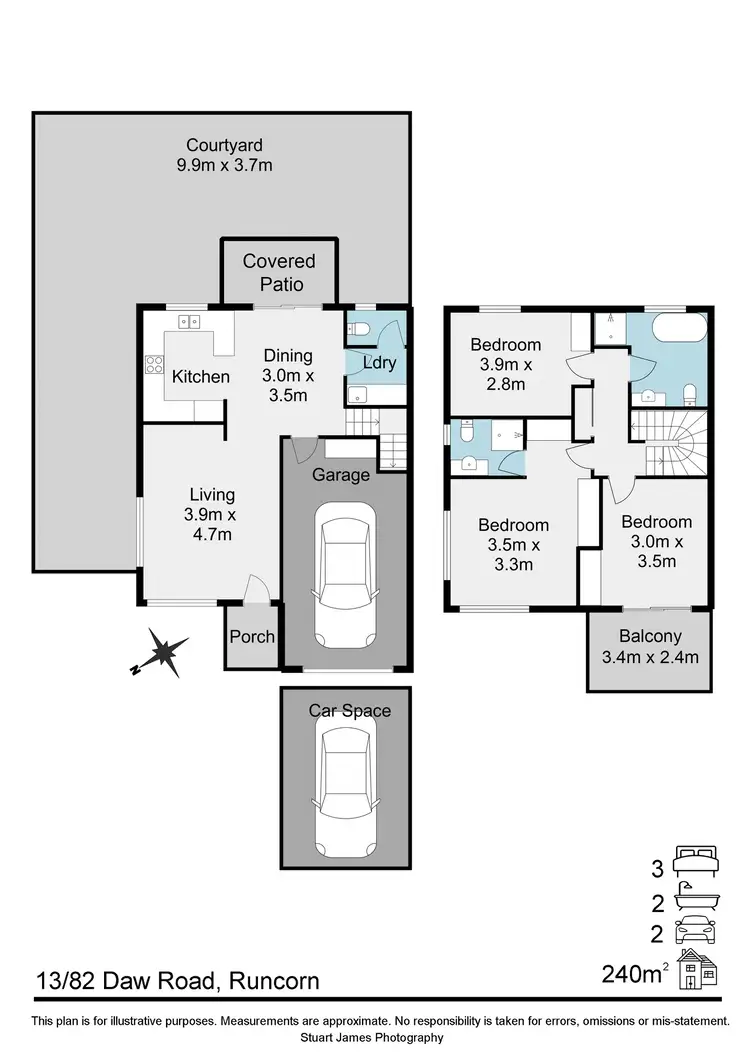 Floorplan of Homely townhouse listing, 13/82 Daw Road, Runcorn QLD 4113