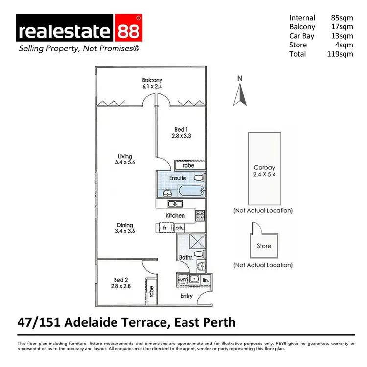 Floorplan of Homely apartment listing, 47/149-151 Adelaide Terrace, East Perth WA 6004