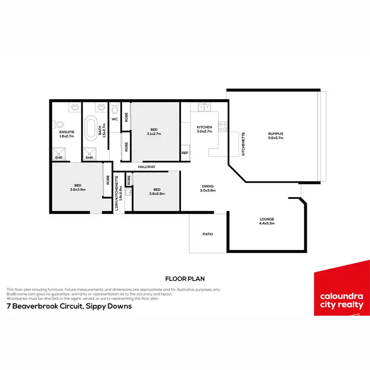 Floorplan of Homely house listing, 7 Beaverbrook Circuit, Sippy Downs QLD 4556