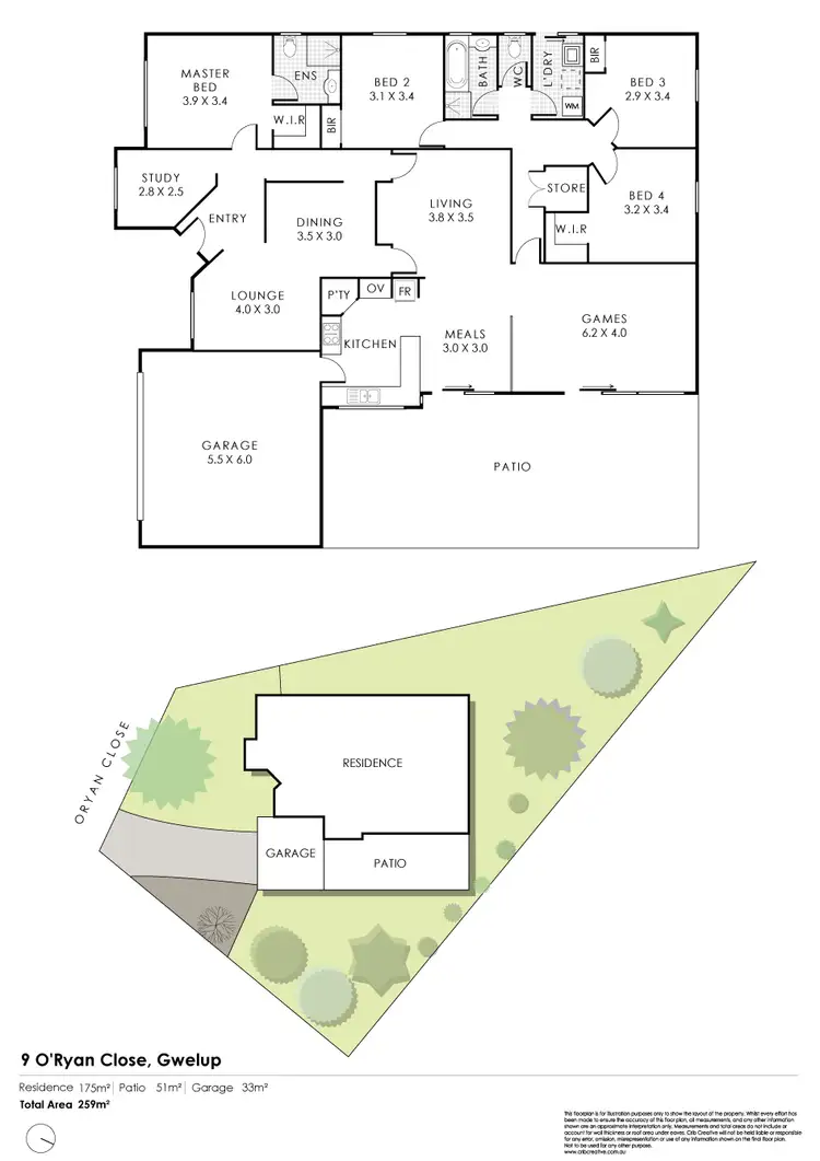 Floorplan of Homely house listing, 9 O'Ryan Close, Gwelup WA 6018