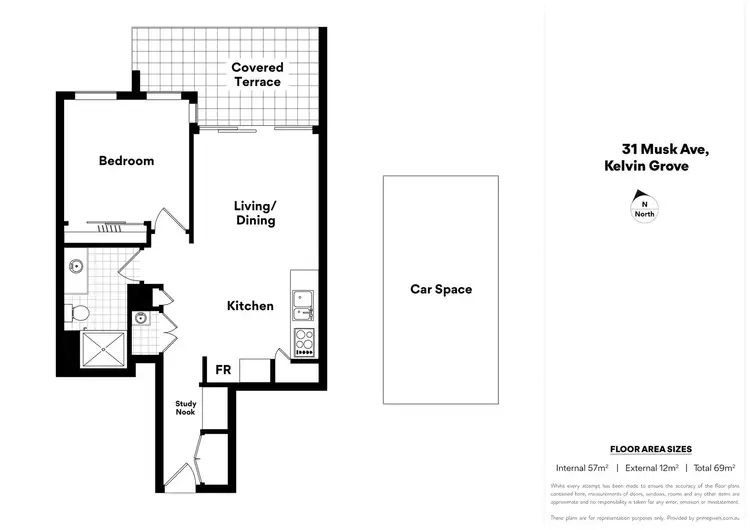 Floorplan of Homely apartment listing, 1112/31 Musk Avenue, Kelvin Grove QLD 4059