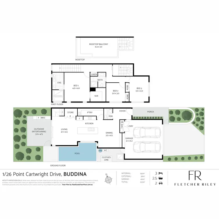 Floorplan of Homely unit listing, 1/26 Point Cartwright Drive, Buddina QLD 4575