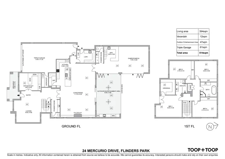Floorplan of Homely house listing, 24 Mercurio Drive, Flinders Park SA 5025