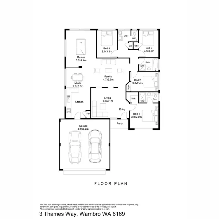 Floorplan of Homely house listing, 3 Thames Way, Warnbro WA 6169