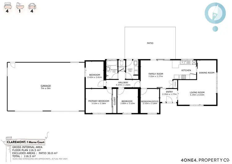 Floorplan of Homely house listing, 1 Marne Crt, Claremont TAS 7011