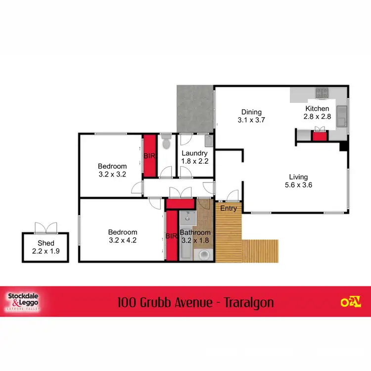 Floorplan of Homely unit listing, 100 Grubb Avenue, Traralgon VIC 3844